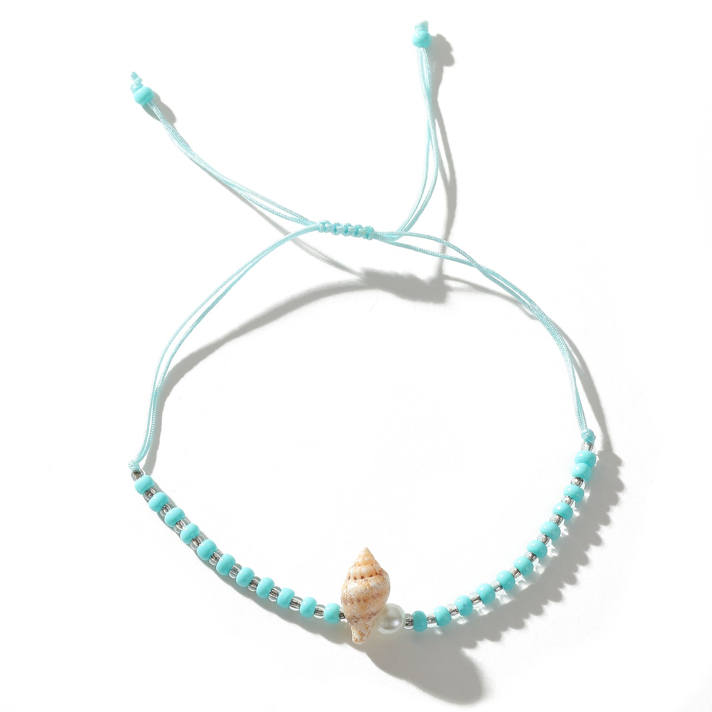 Adjustable String Bracelets with Shell & Silver Beads - Stylish Jewelry for Women, Perfect for Everyday Wear & Gifting