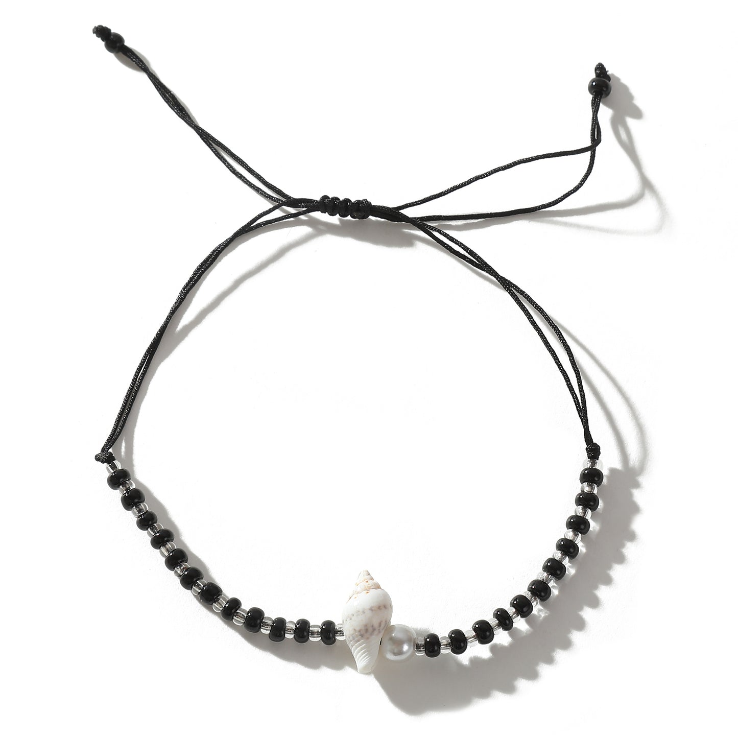 Adjustable String Bracelets with Shell & Silver Beads - Stylish Jewelry for Women, Perfect for Everyday Wear & Gifting