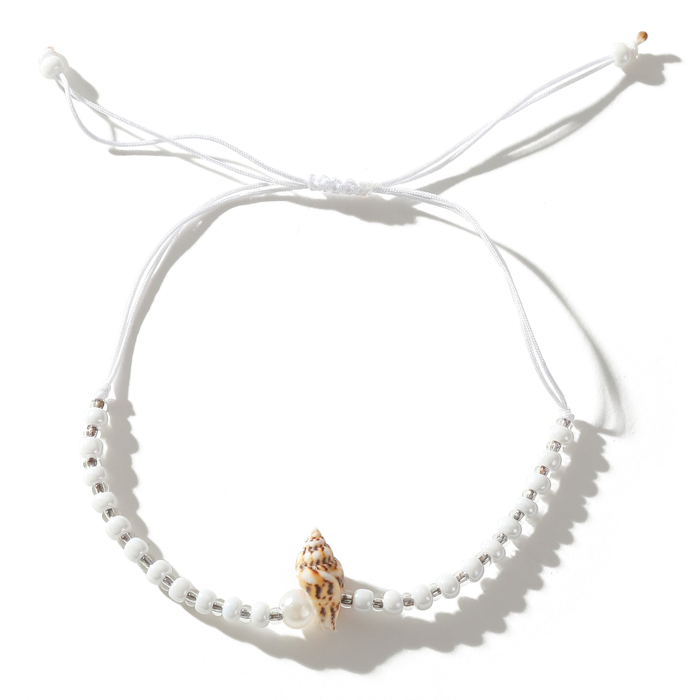 Adjustable String Bracelets with Shell & Silver Beads - Stylish Jewelry for Women, Perfect for Everyday Wear & Gifting