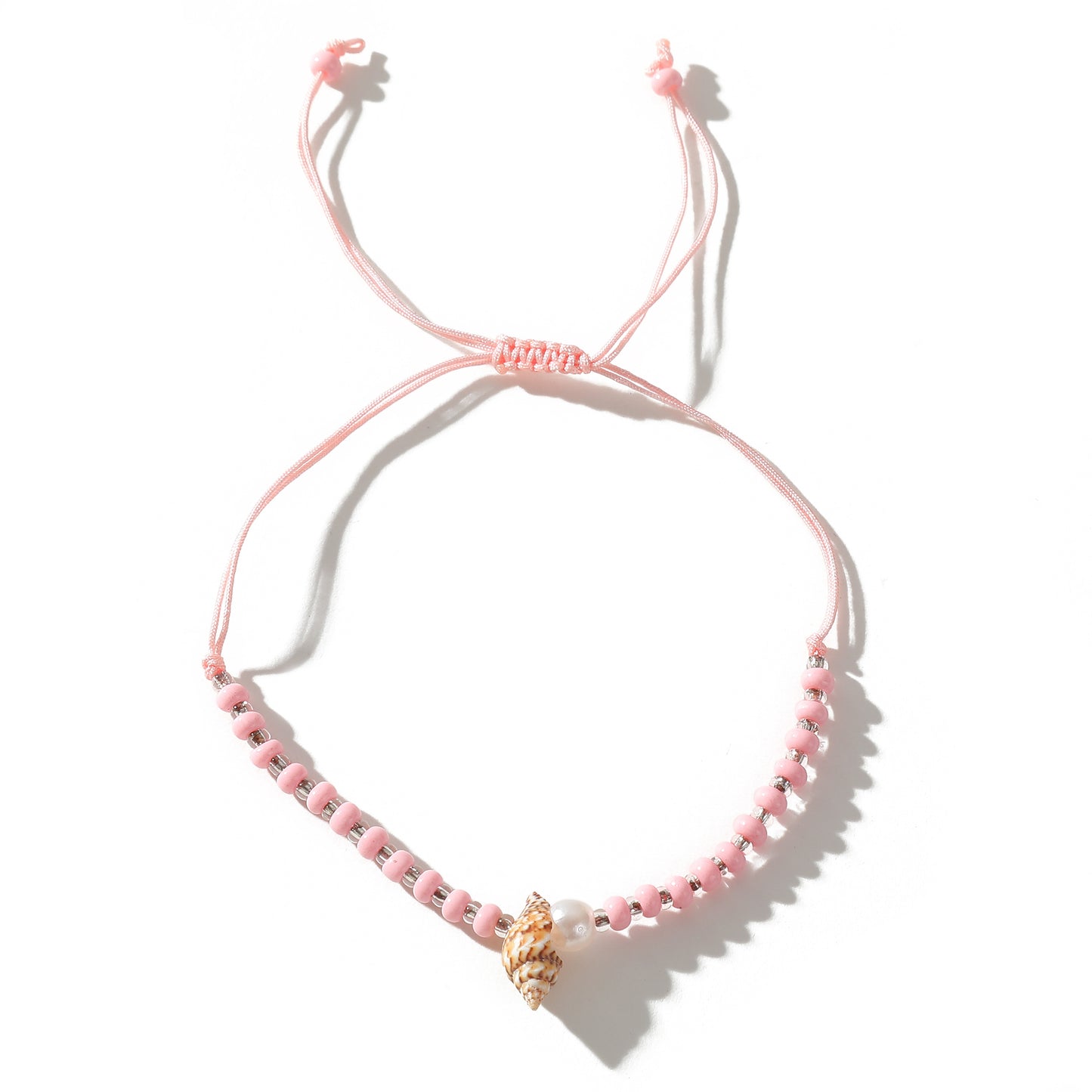 Adjustable String Bracelets with Shell & Silver Beads - Stylish Jewelry for Women, Perfect for Everyday Wear & Gifting