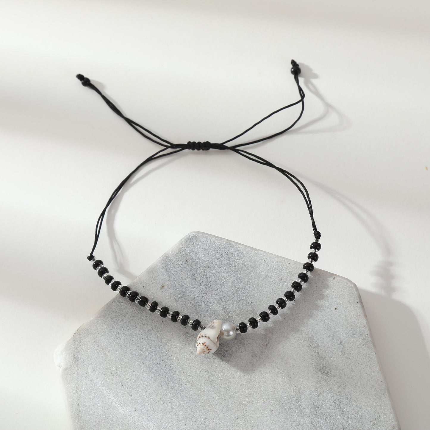 Adjustable String Bracelets with Shell & Silver Beads - Stylish Jewelry for Women, Perfect for Everyday Wear & Gifting