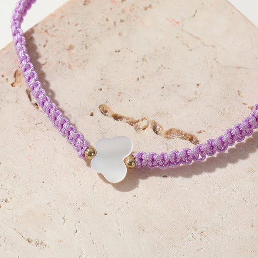 Boho Macrame Adjustable Bracelets with White Butterfly Beads - Trendy Handmade Jewelry for Women, Assorted Colors