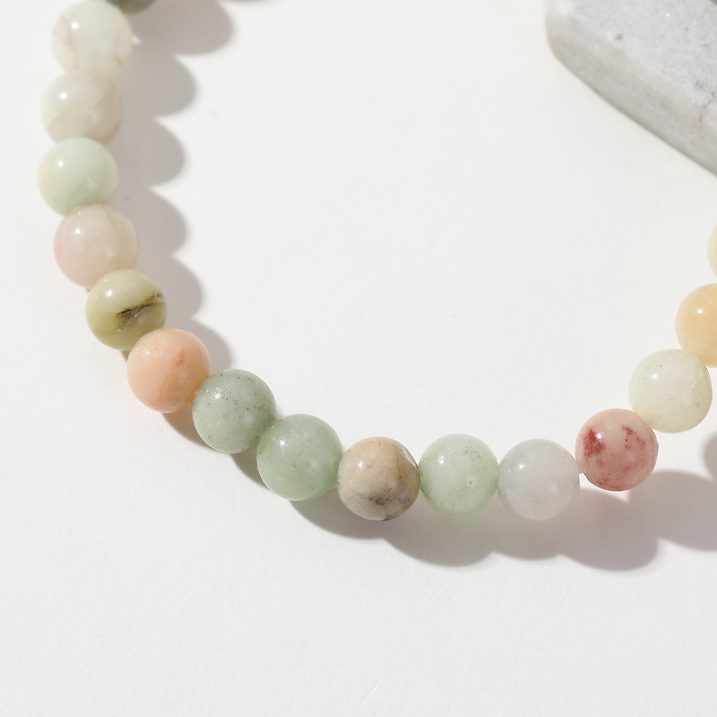 6MM Pastel Gemstone Elastic Bracelets - Delicate Jewelry for Women, Soft Hues for Everyday Elegance