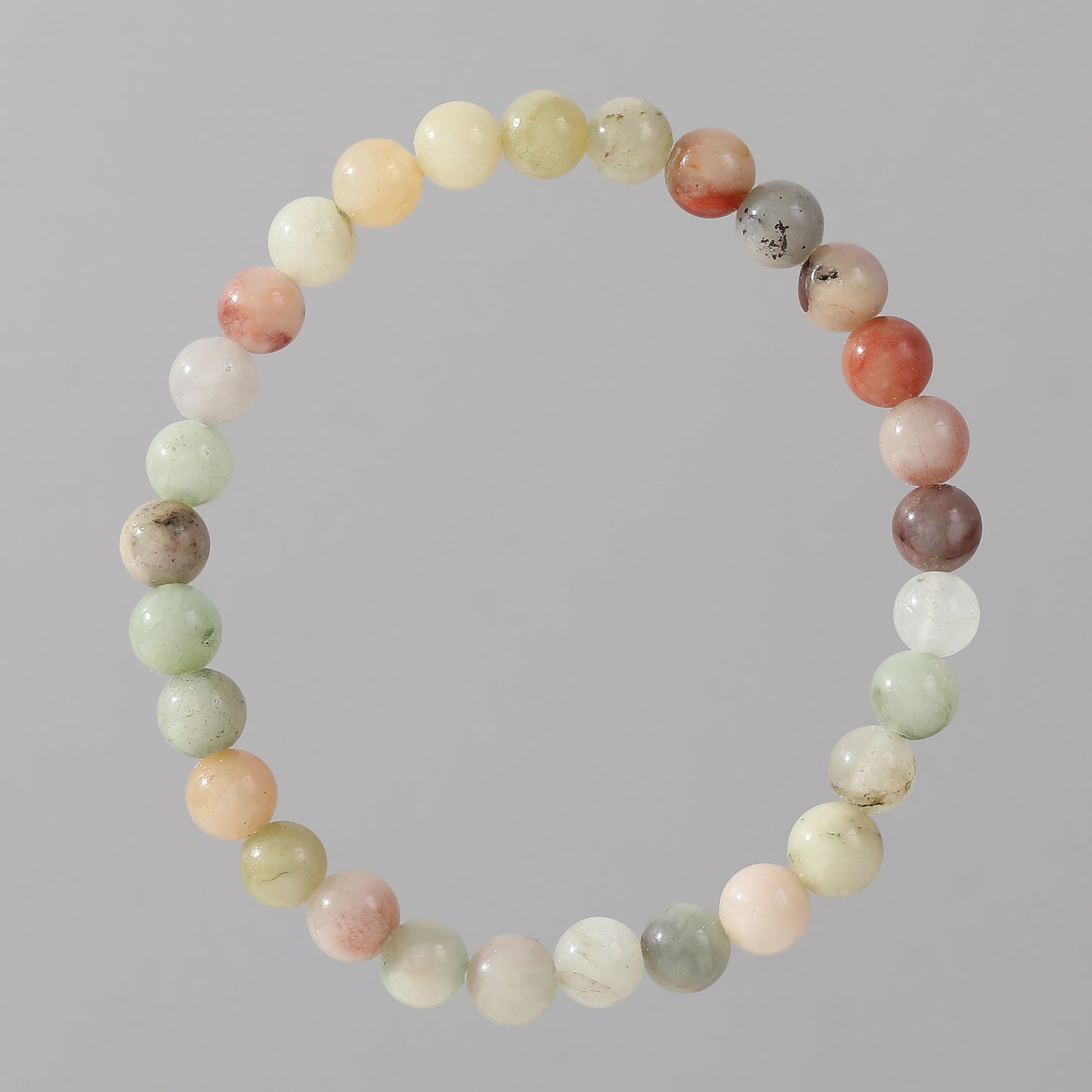 6MM Pastel Gemstone Elastic Bracelets - Delicate Jewelry for Women, Soft Hues for Everyday Elegance