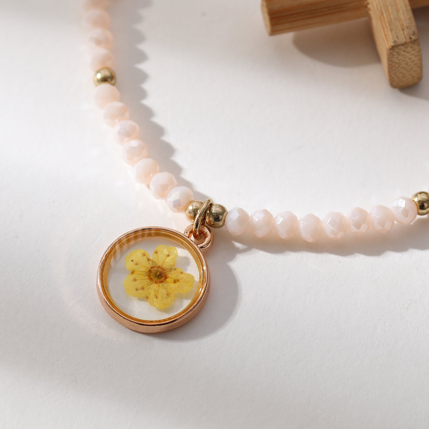 Delicate Beaded Bracelets with Pressed Flower Charms - Vibrant Handmade Jewelry for Women, Perfect for Everyday or Special Occasions