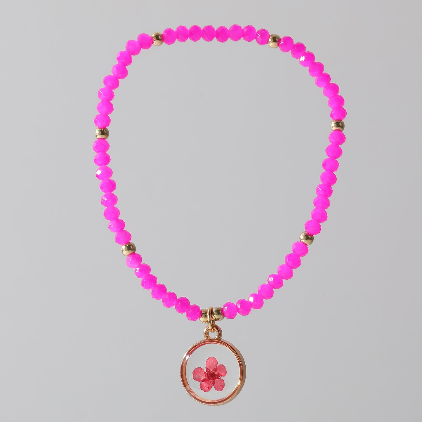Delicate Beaded Bracelets with Pressed Flower Charms - Vibrant Handmade Jewelry for Women, Perfect for Everyday or Special Occasions