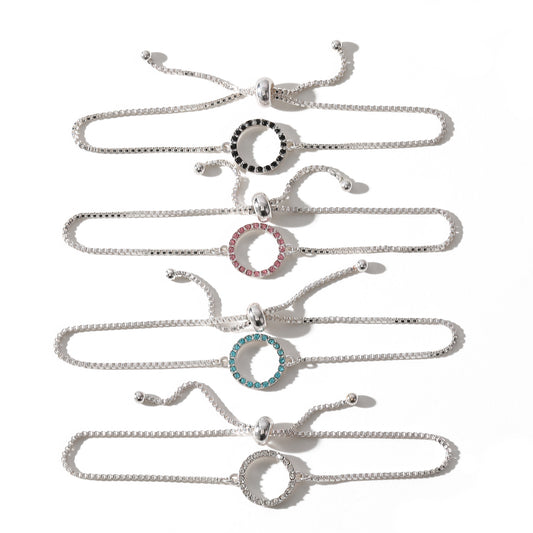 Sparkling Rhinestone Circle Bracelet - Elegant Jewelry for Women, Perfect for Casual & Formal Occasions