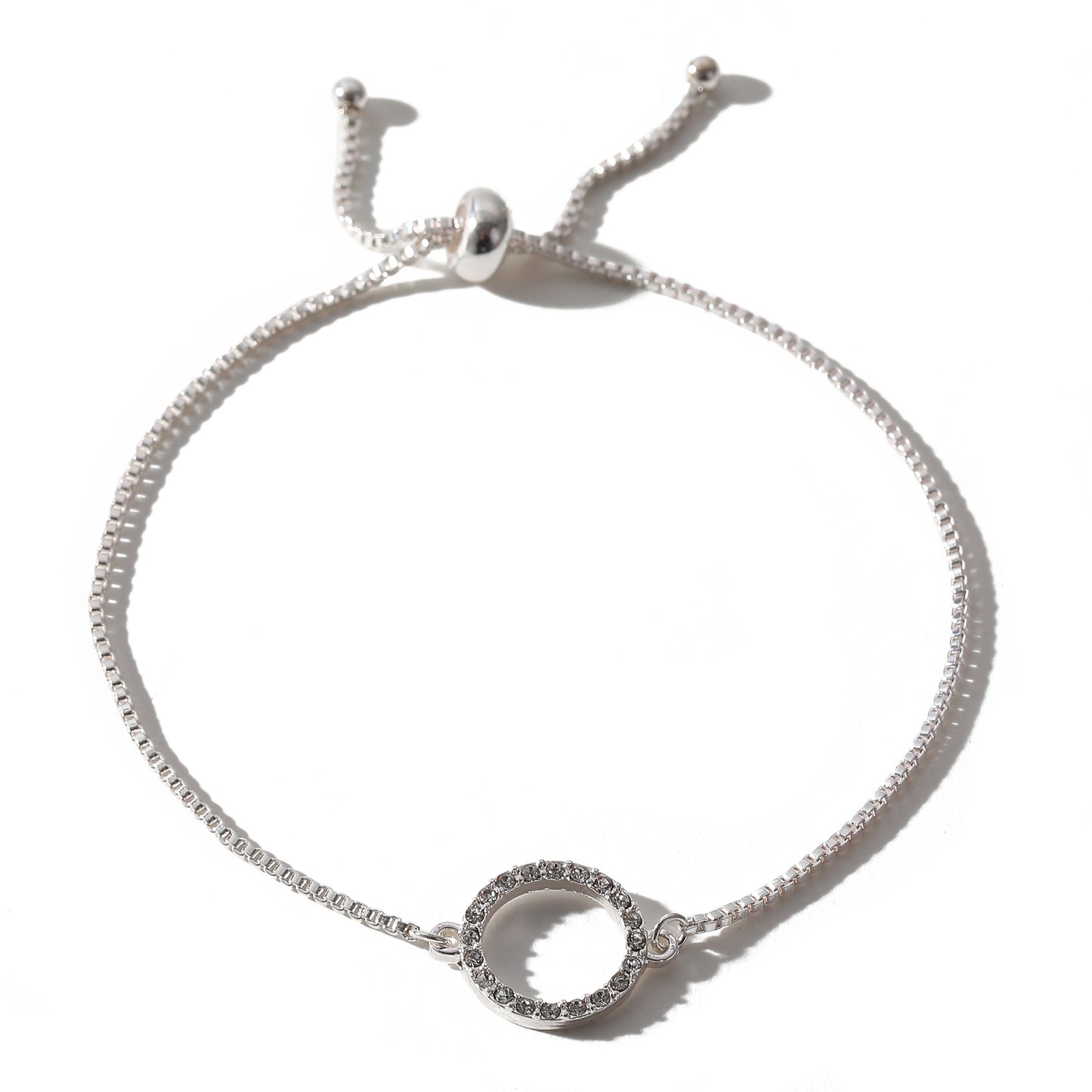 Sparkling Rhinestone Circle Bracelet - Elegant Jewelry for Women, Perfect for Casual & Formal Occasions