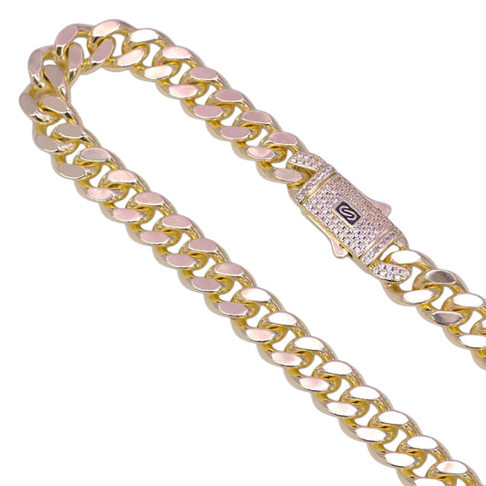 ORO LAMINADO GOLD FILLED 10MM MIAMI CUBAN CHAIN W/ LUX CLASP