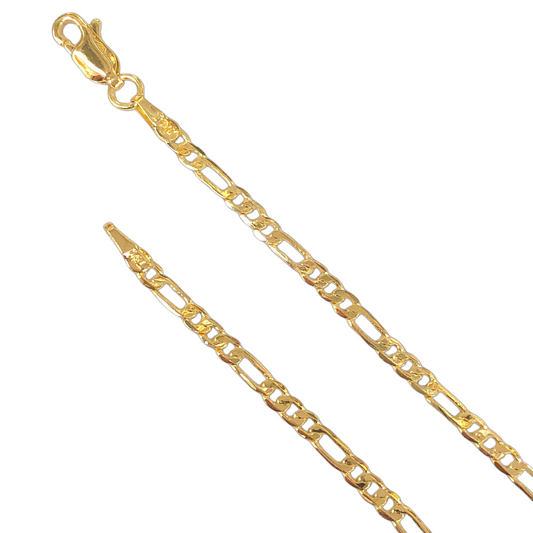 ORO LAMINADO GOLD FILLED 2.5MM PETITE FIGARO CHAIN NECKLACE