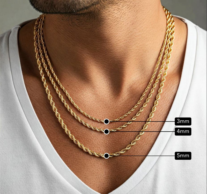 ORO LAMINADO GOLD FILLED 2.5MM ROPE CHAIN Necklace