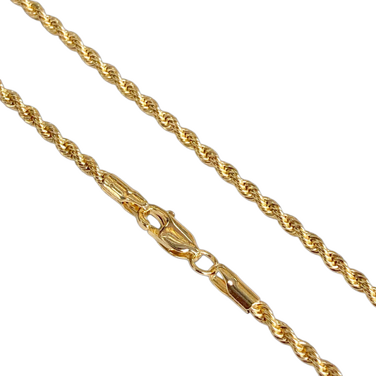 ORO LAMINADO GOLD FILLED 2.5MM ROPE CHAIN Necklace