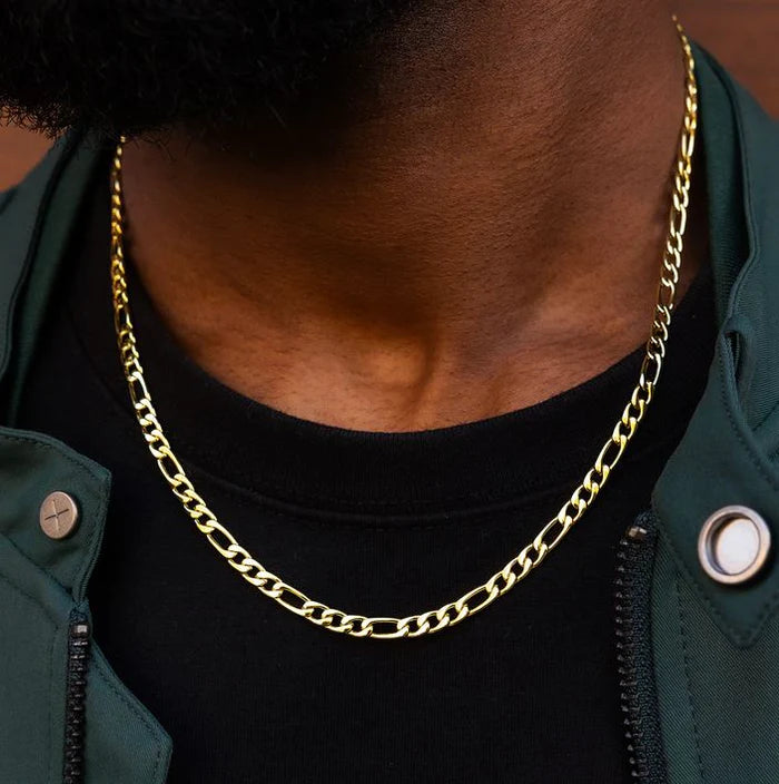 ORO LAMINADO GOLD FILLED 3.7MM FIGARO CHAIN NECKLACE