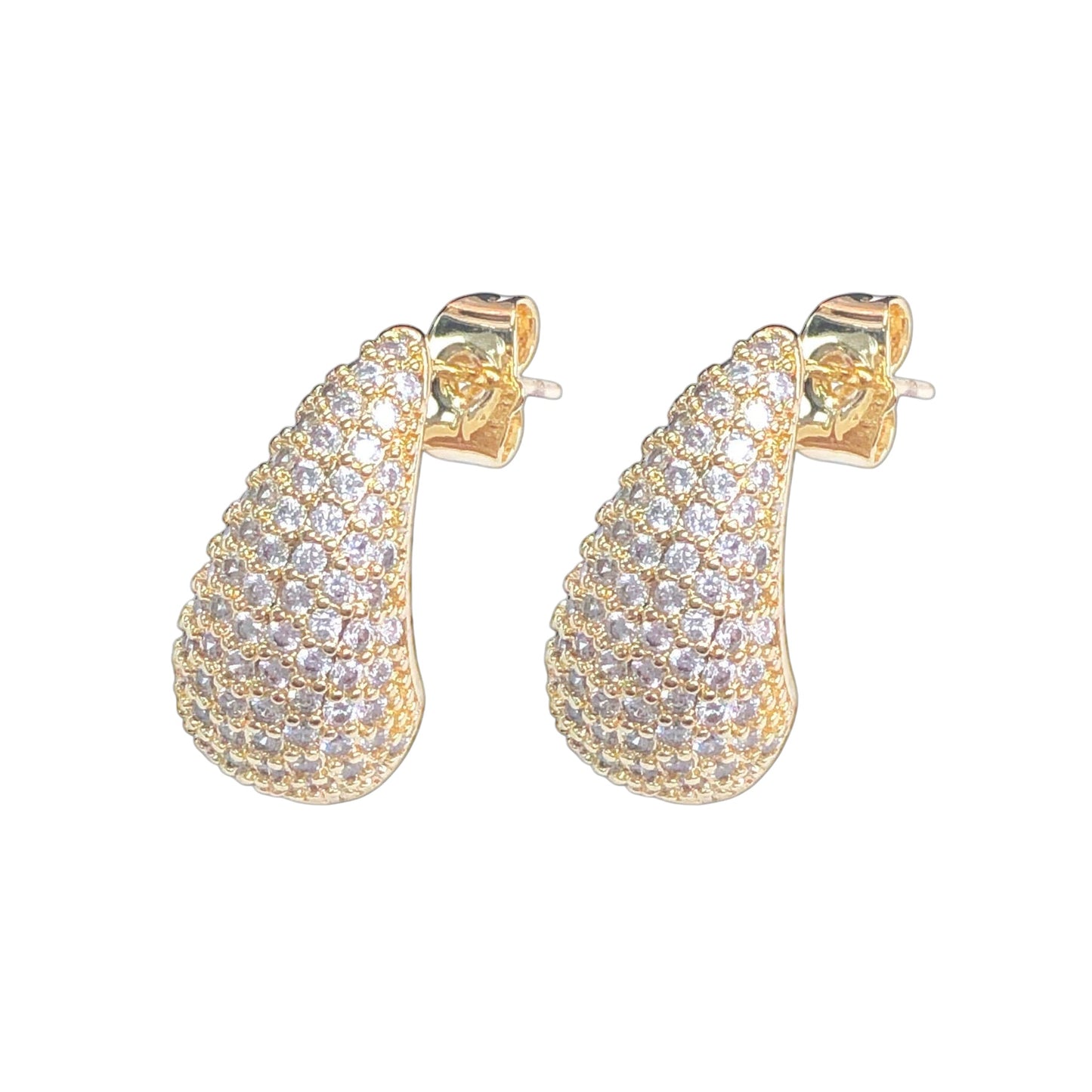 Oro Laminado Gold Filled Brilliant Star Teardrop Earrings