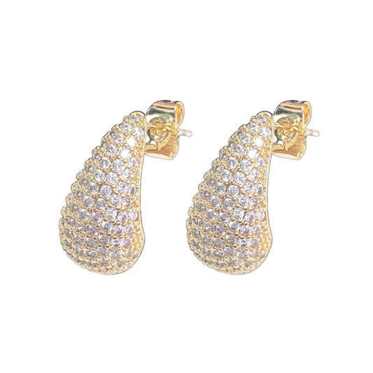 Oro Laminado Gold Filled Brilliant Star Teardrop Earrings