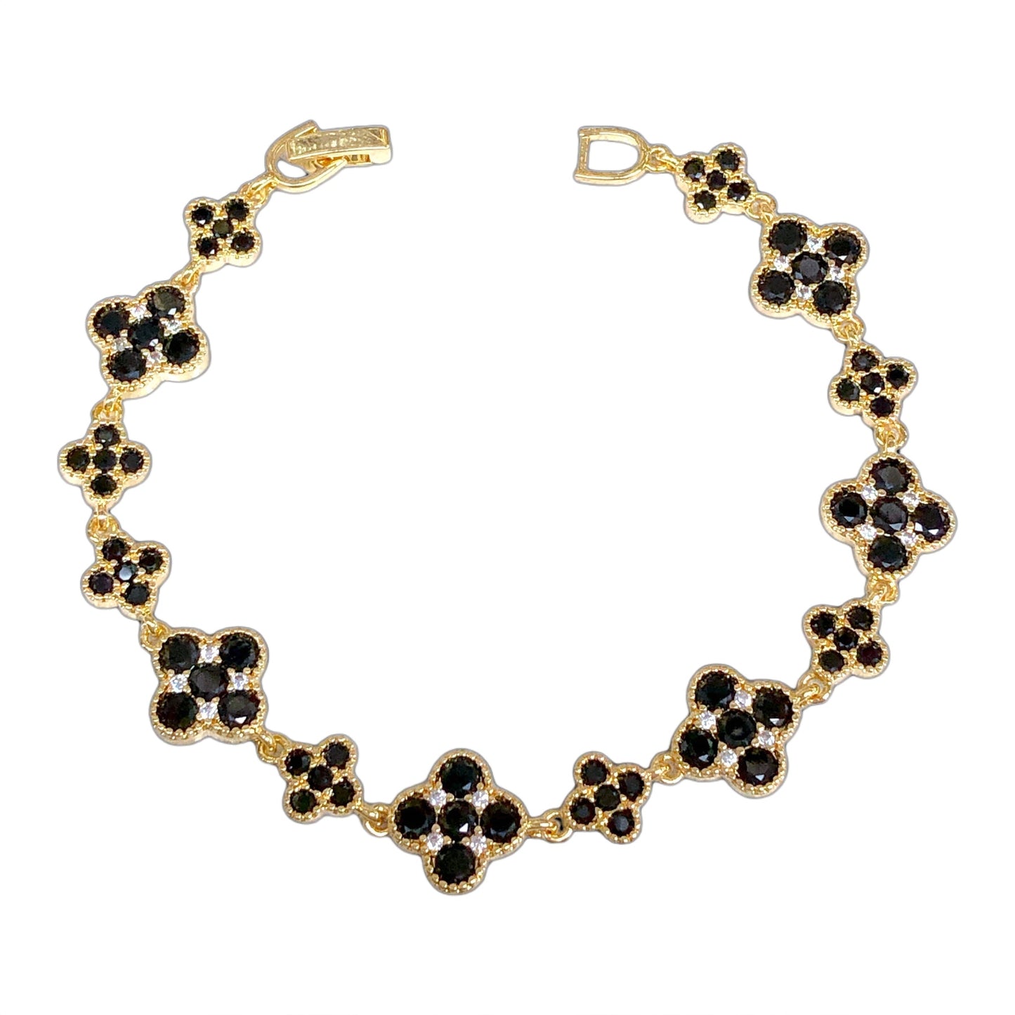 Oro Laminado Gold Filled Florencia Spring Blossom CZ Bracelet