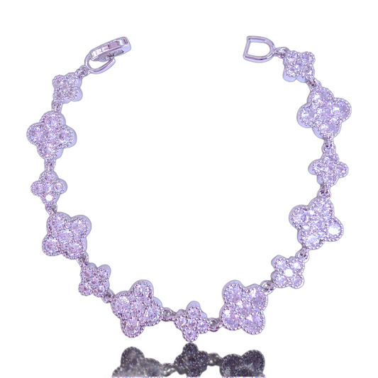 Oro Laminado Gold Filled Florencia Spring Blossom CZ Bracelet