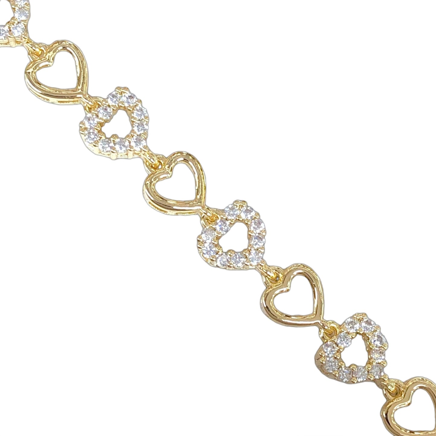 Oro Laminado Gold Filled Florentine Eternal Heart Bracelet