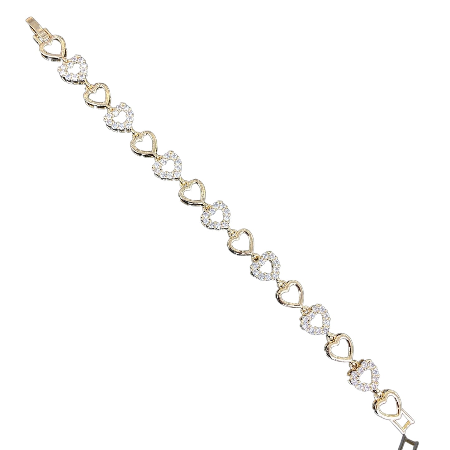 Oro Laminado Gold Filled Florentine Eternal Heart Bracelet
