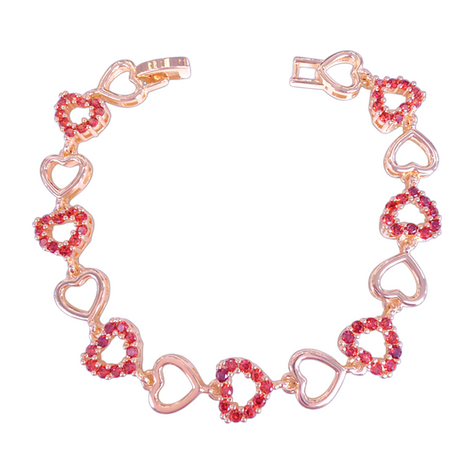 Oro Laminado Gold Filled Florentine Eternal Heart Bracelet