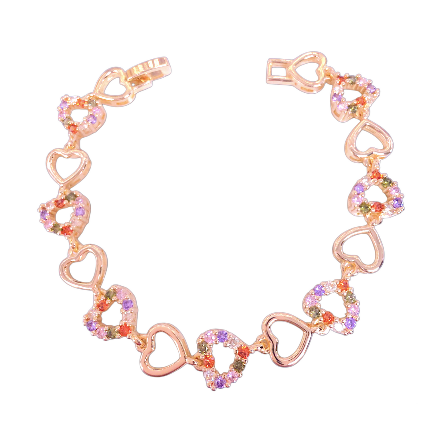Oro Laminado Gold Filled Florentine Eternal Heart Bracelet