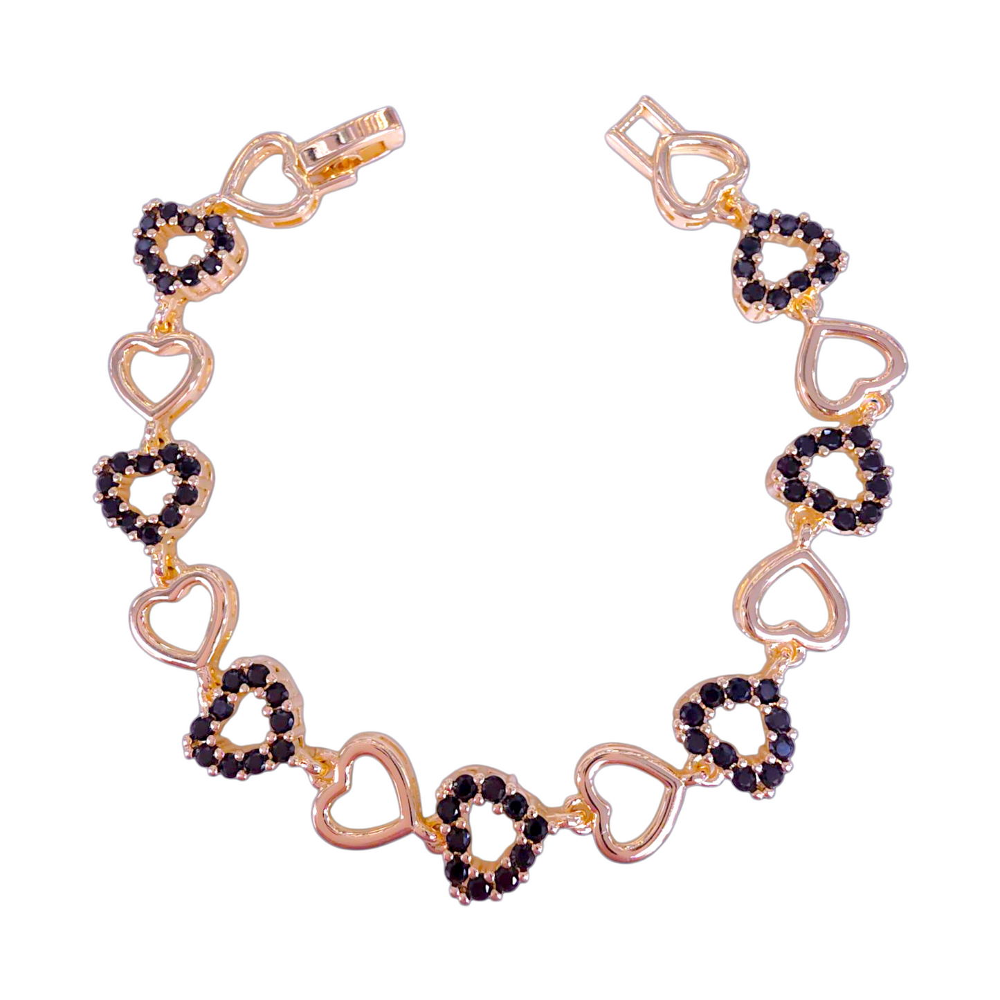 Oro Laminado Gold Filled Florentine Eternal Heart Bracelet
