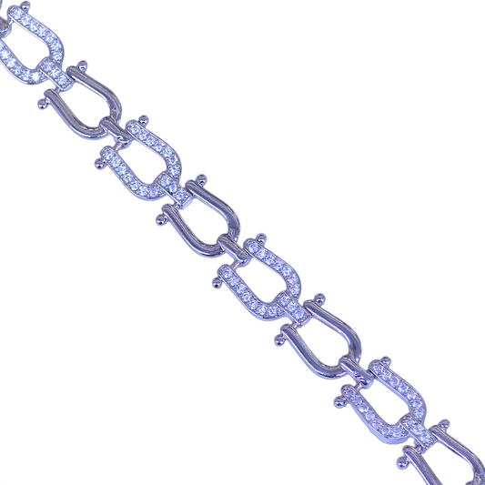 ORO LAMINADO GOLD FILLED FRENCH HORSESHOE CHAIN BRACELET