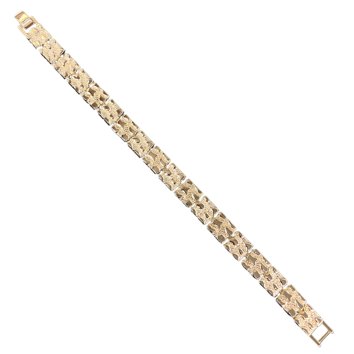 Oro Laminado Gold Filled French Style Nugget Bracelet (8mm 10mm 12mm)