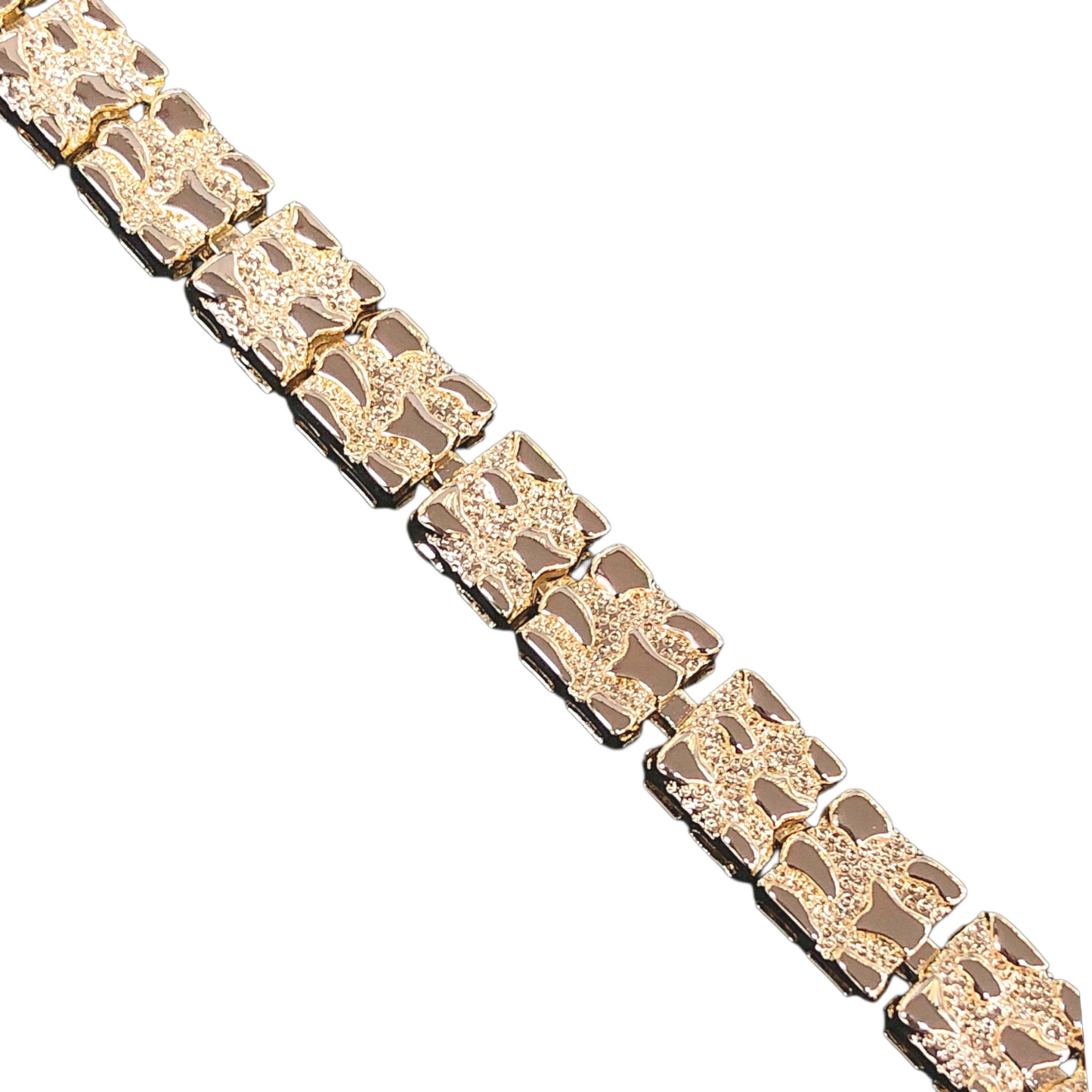 Oro Laminado Gold Filled French Style Nugget Bracelet (8mm 10mm 12mm)