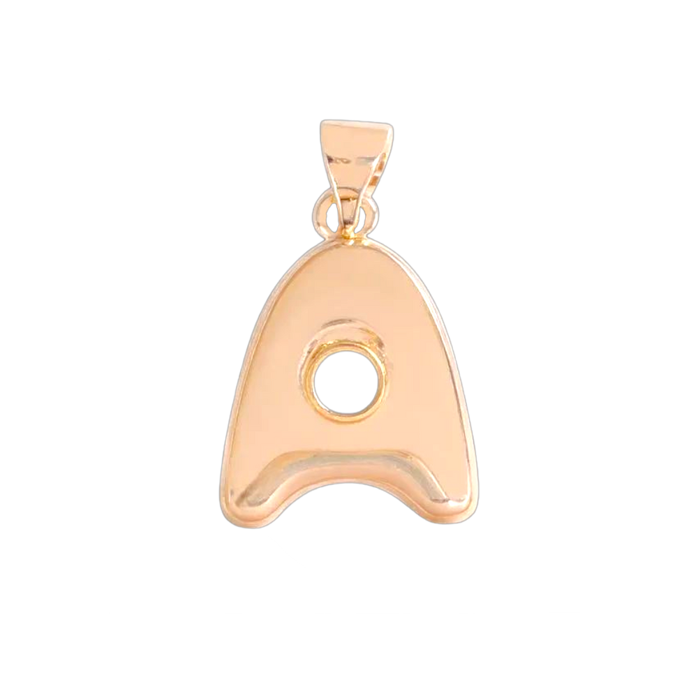 Oro Laminado Gold Filled Italia Bubble Letter Pendant Charms