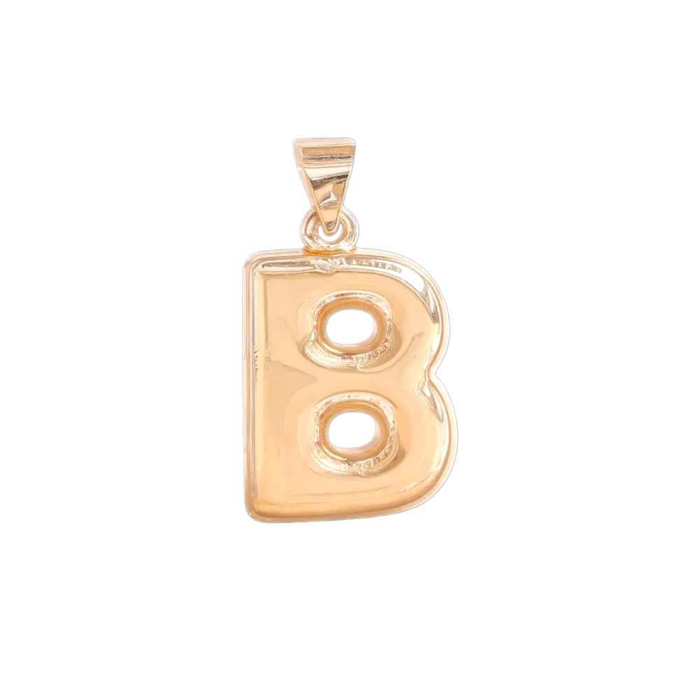 Oro Laminado Gold Filled Italia Bubble Letter Pendant Charms