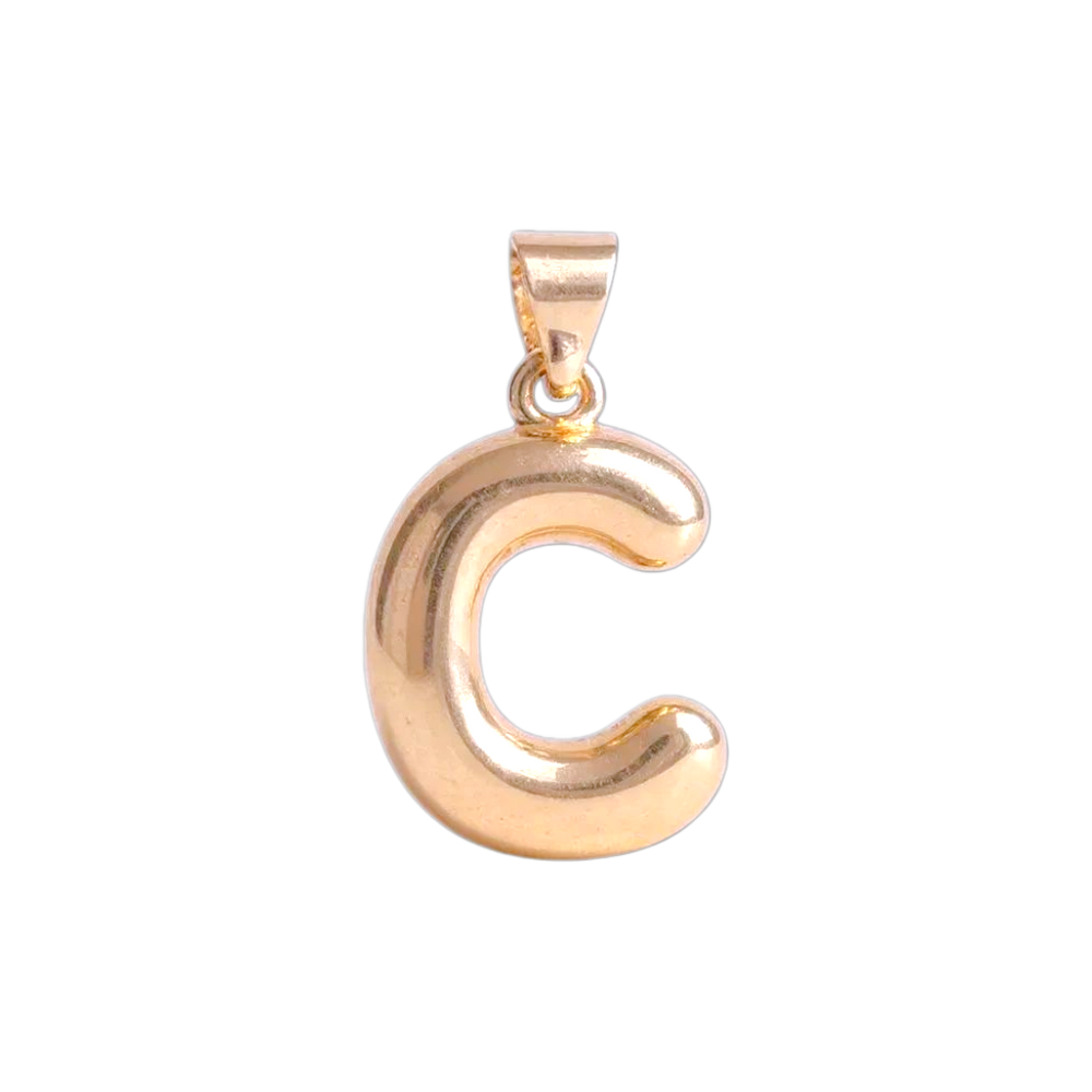 Oro Laminado Gold Filled Italia Bubble Letter Pendant Charms