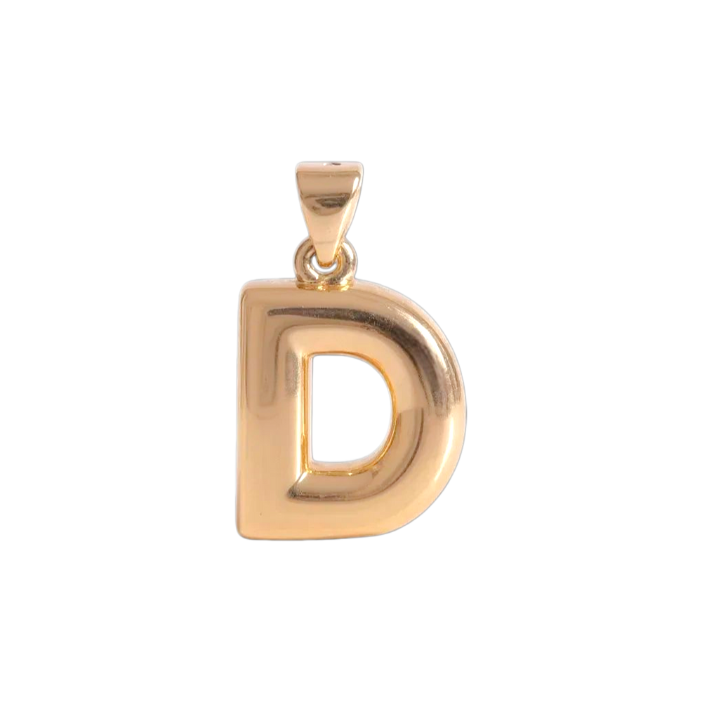 Oro Laminado Gold Filled Italia Bubble Letter Pendant Charms