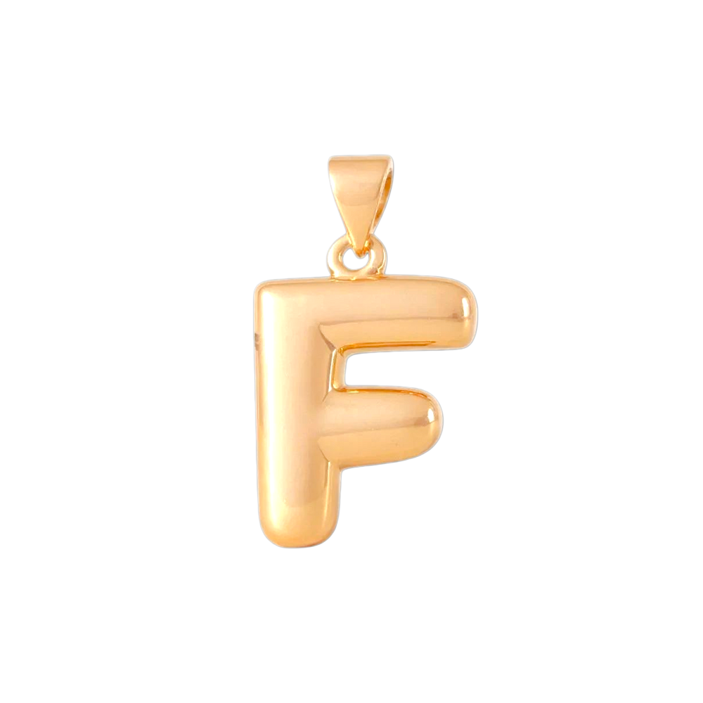 Oro Laminado Gold Filled Italia Bubble Letter Pendant Charms