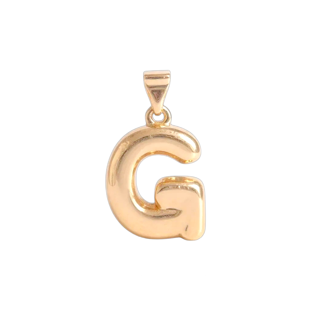 Oro Laminado Gold Filled Italia Bubble Letter Pendant Charms