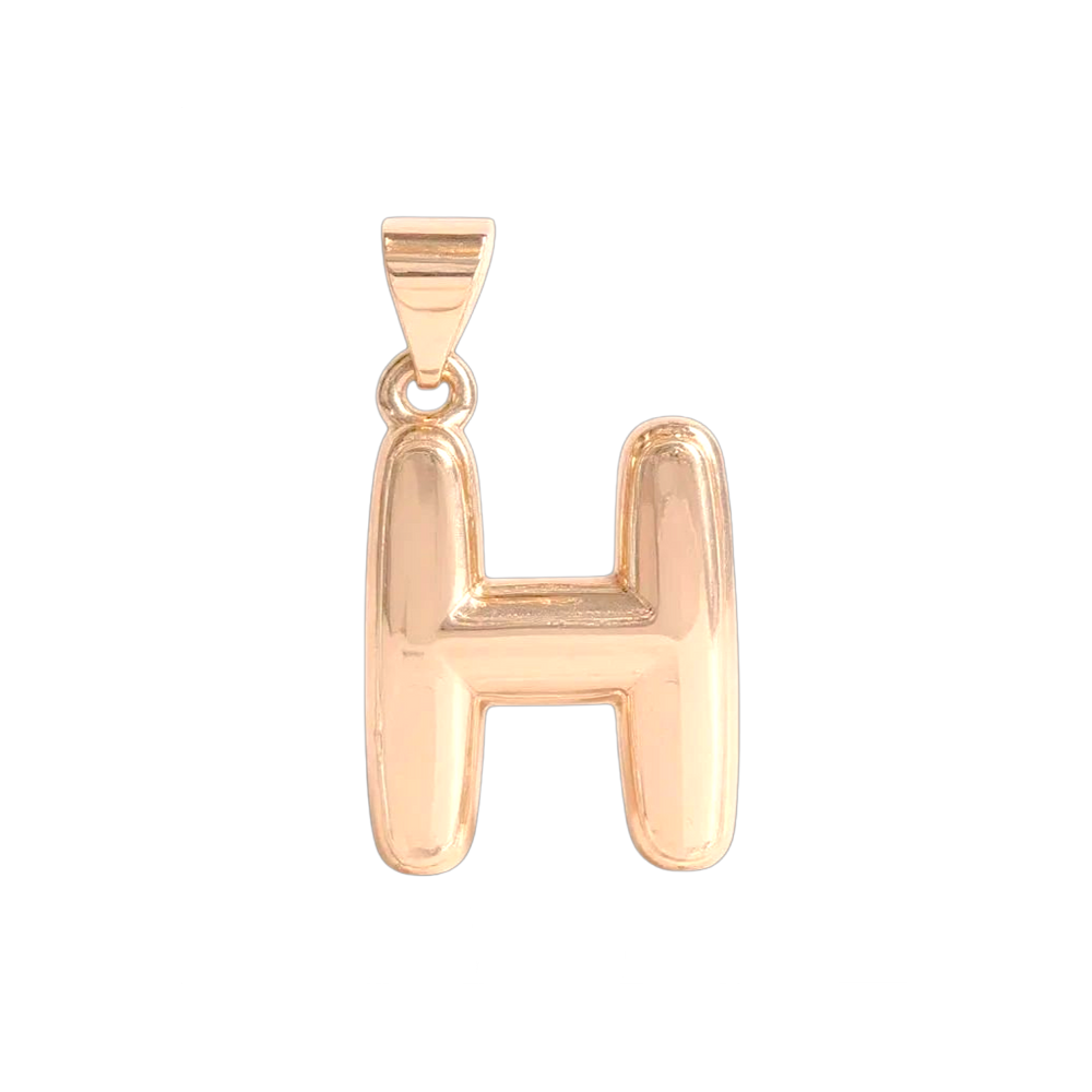 Oro Laminado Gold Filled Italia Bubble Letter Pendant Charms