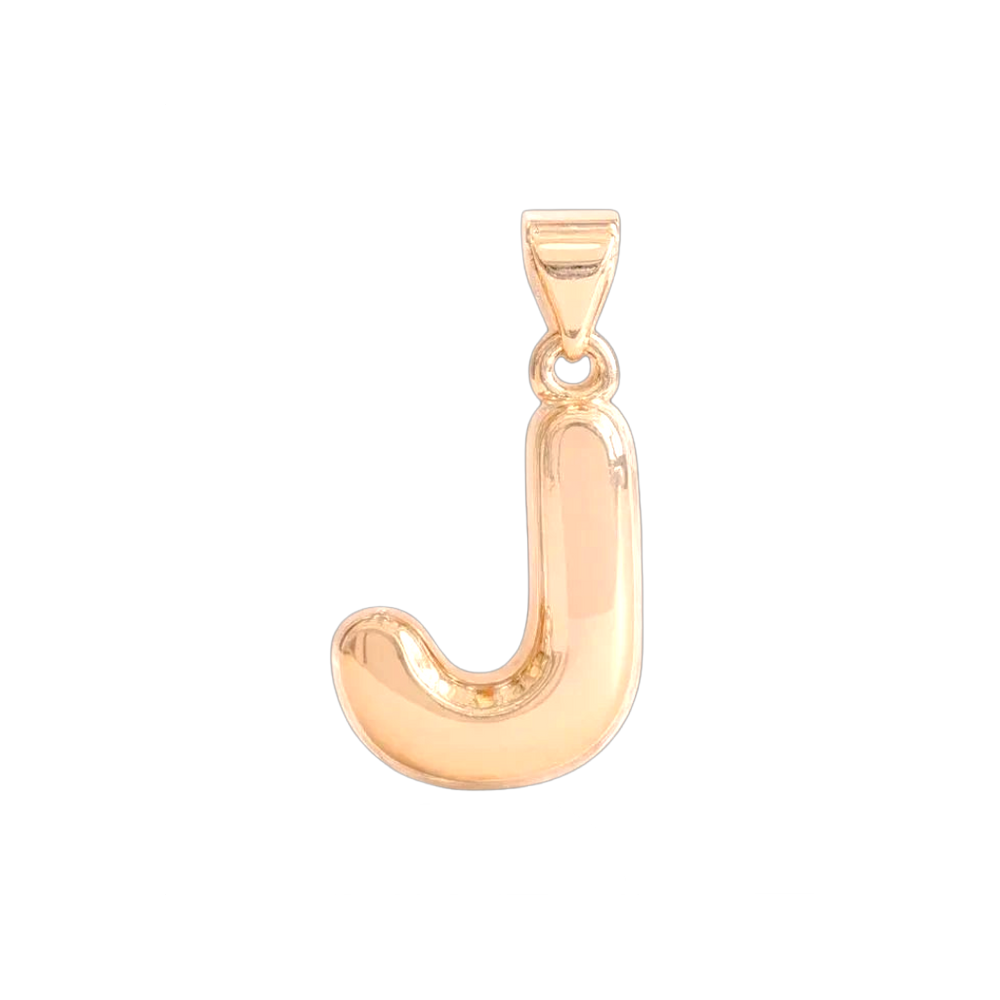 Oro Laminado Gold Filled Italia Bubble Letter Pendant Charms