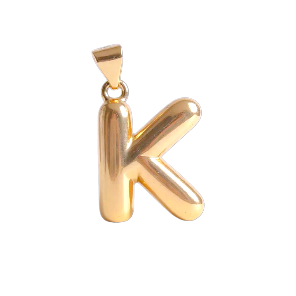 Oro Laminado Gold Filled Italia Bubble Letter Pendant Charms