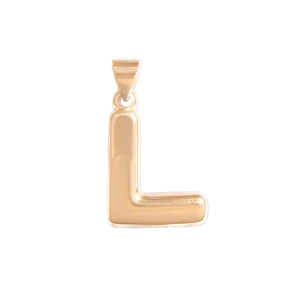 Oro Laminado Gold Filled Italia Bubble Letter Pendant Charms