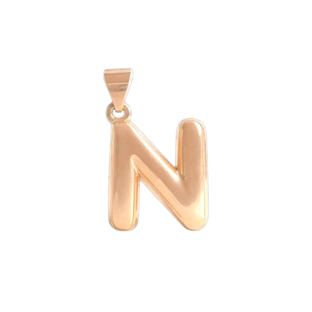 Oro Laminado Gold Filled Italia Bubble Letter Pendant Charms