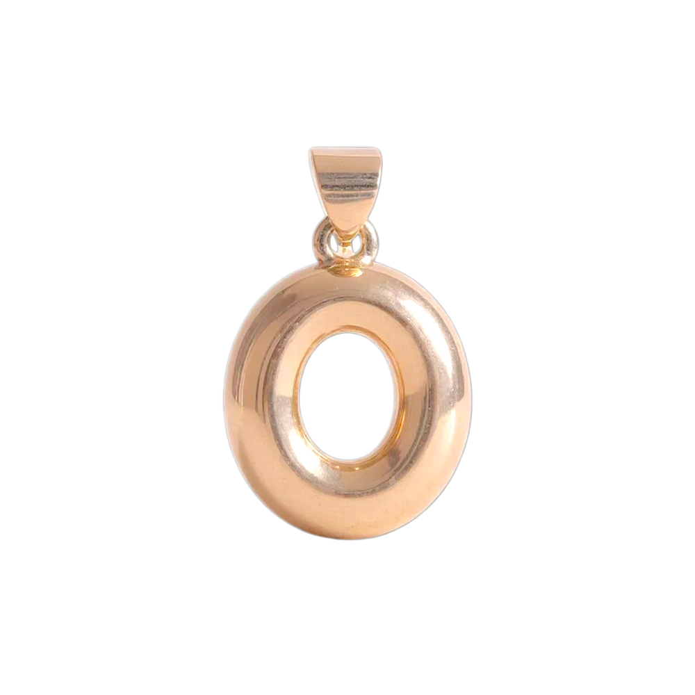 Oro Laminado Gold Filled Italia Bubble Letter Pendant Charms
