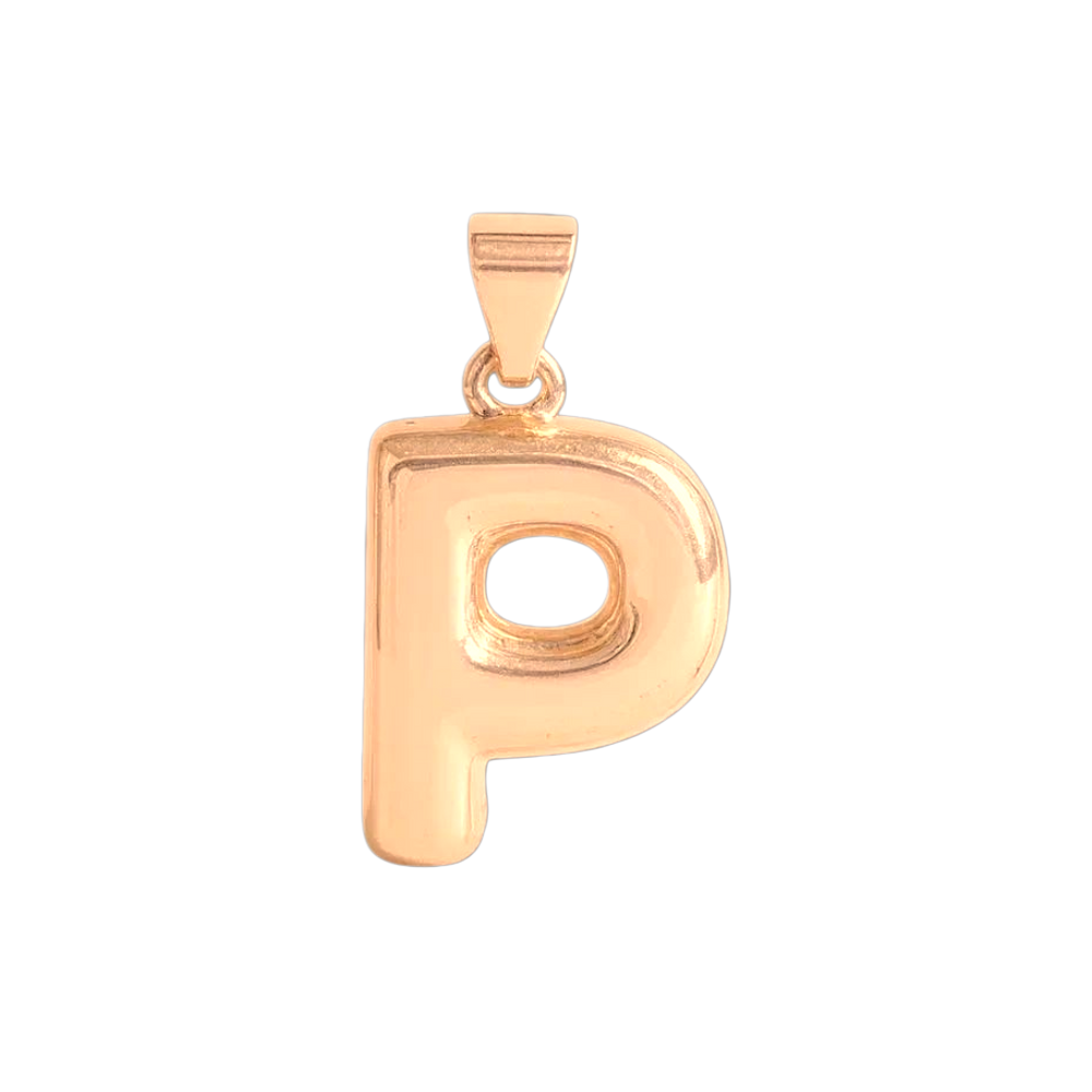 Oro Laminado Gold Filled Italia Bubble Letter Pendant Charms