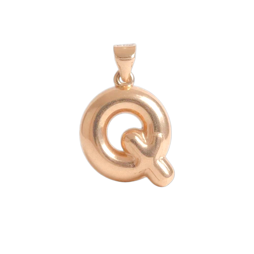 Oro Laminado Gold Filled Italia Bubble Letter Pendant Charms