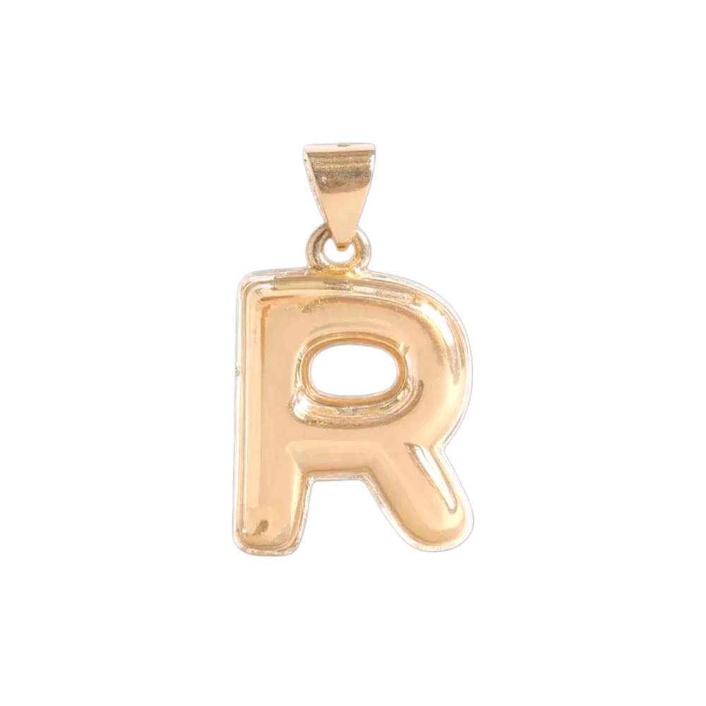 Oro Laminado Gold Filled Italia Bubble Letter Pendant Charms