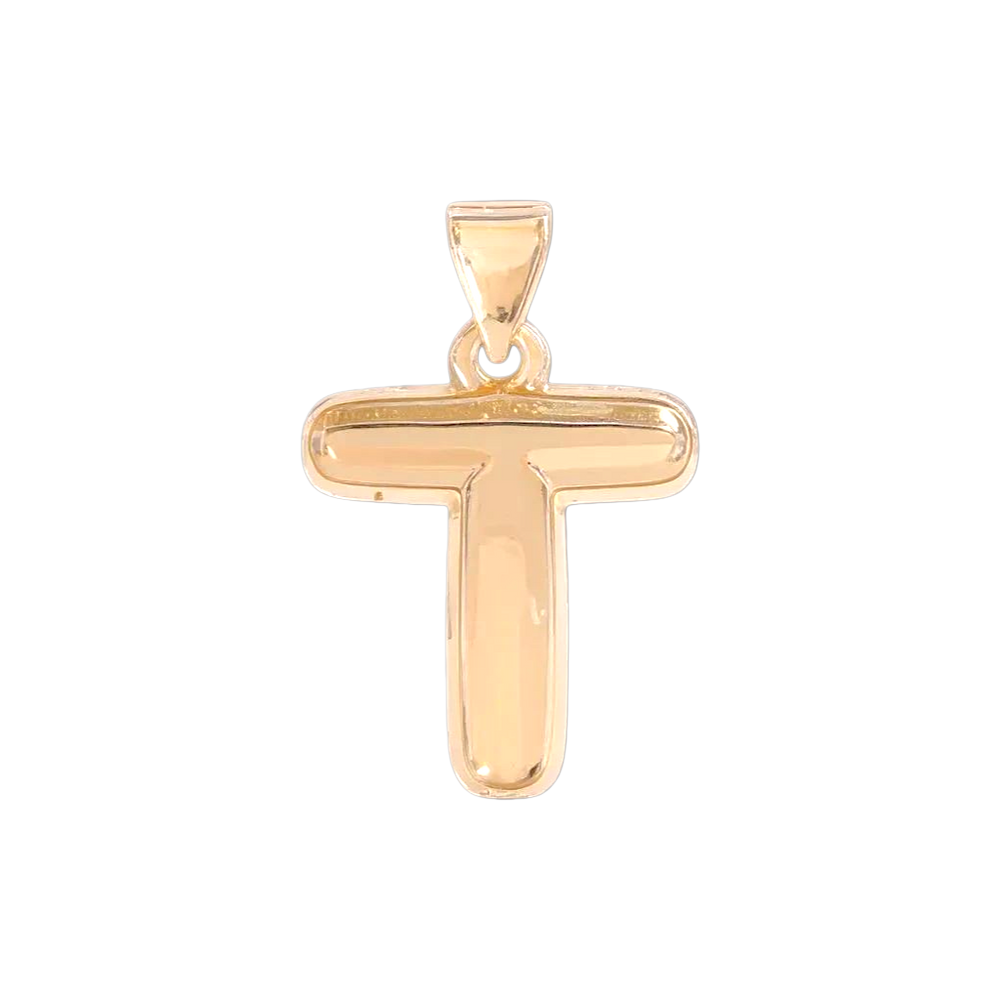 Oro Laminado Gold Filled Italia Bubble Letter Pendant Charms