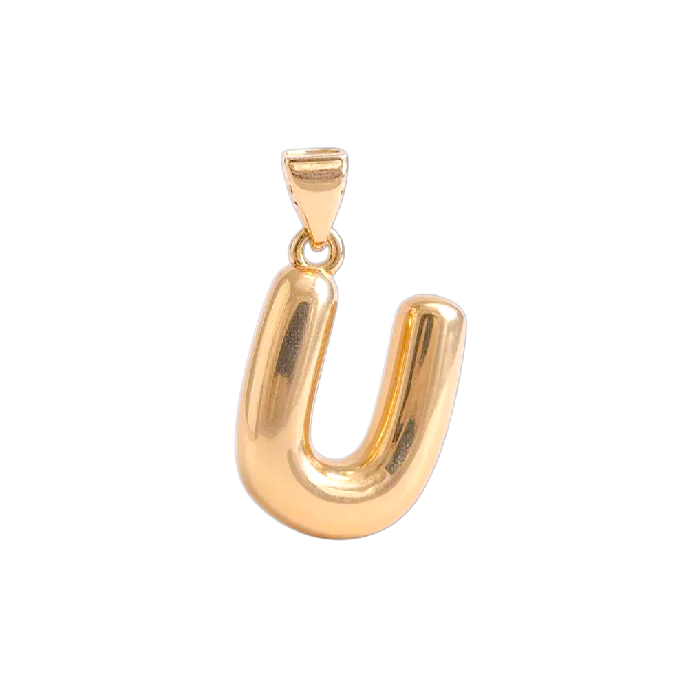 Oro Laminado Gold Filled Italia Bubble Letter Pendant Charms