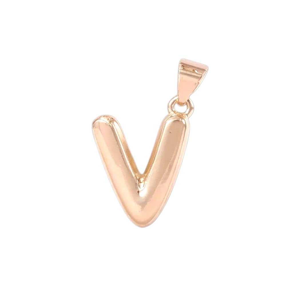Oro Laminado Gold Filled Italia Bubble Letter Pendant Charms