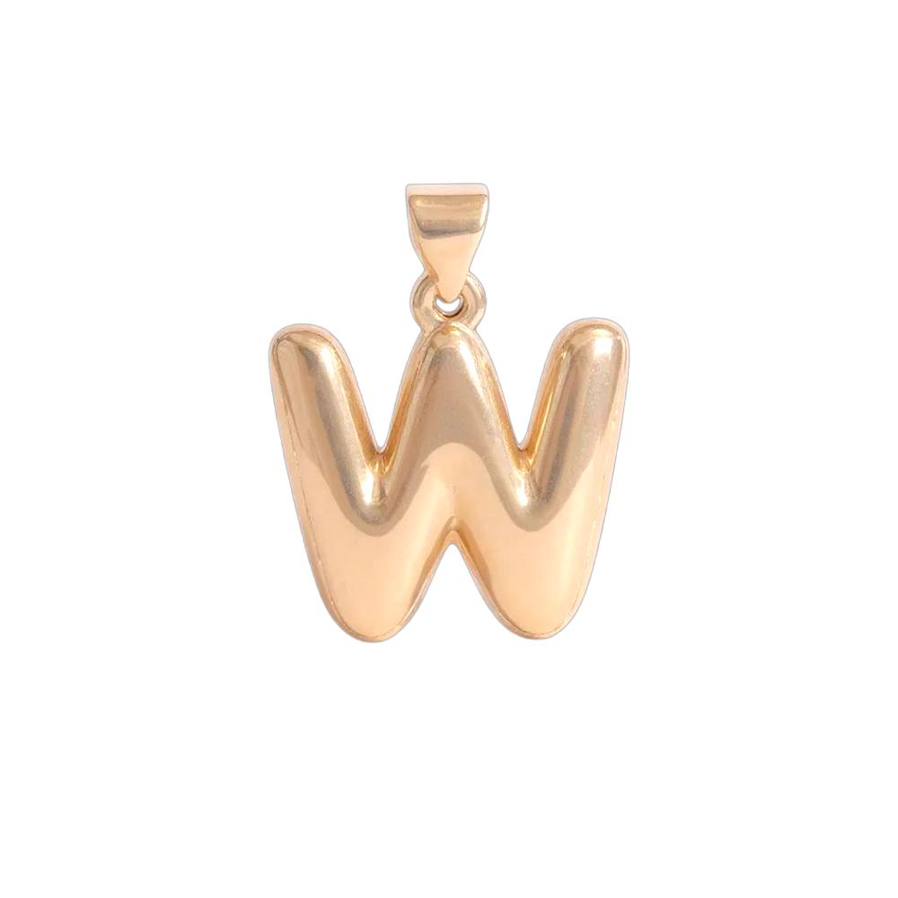 Oro Laminado Gold Filled Italia Bubble Letter Pendant Charms