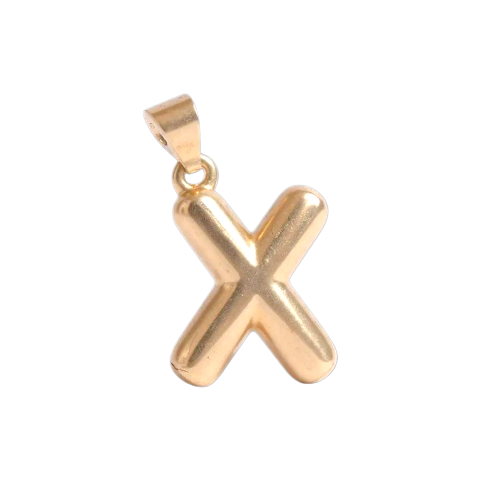 Oro Laminado Gold Filled Italia Bubble Letter Pendant Charms