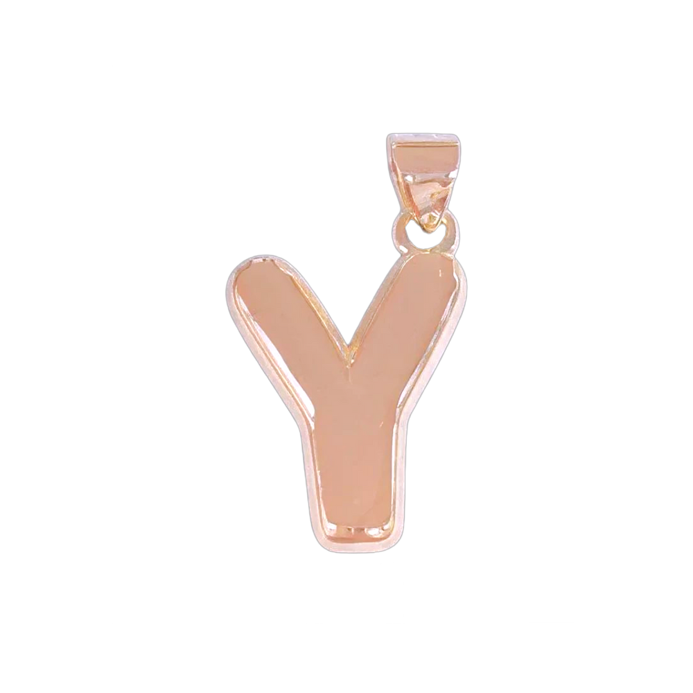 Oro Laminado Gold Filled Italia Bubble Letter Pendant Charms